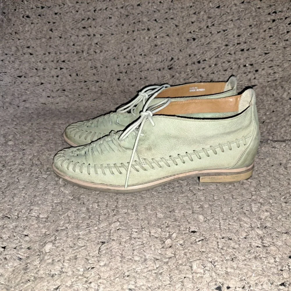 OFFICE London-Sage Green Nubuck Fisherman/Ghillie Sandals-Sz 40-Excellent - Picture 2 of 8